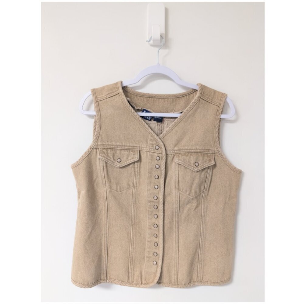 Vintage Y2K 90's L.A. Blues denim snap button vest
